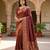 Coffee soft banarasi silk saree with zari weaving  design with running blouse