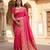 Pink  soft banarasi silk saree with zari weaving  design with running blouse