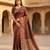 Brown soft banarasi silk saree with zari weaving  design with running blouse