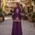 purple chinon free size stitched 3 piece suit with dori embroidery work