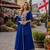 navy vichitra silk blend  readymade suit with thread embroidery work