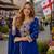 navy vichitra silk blend  readymade suit with thread embroidery work