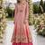 pink silk blend  readymade shrug suit with beads & embroidery work