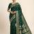 Green soft banarasi silk saree with zari weaving  design with running blouse