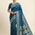 Blue  soft banarasi silk saree with zari weaving  design with running blouse