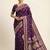 Wine  soft banarasi silk saree with zari weaving  design with running blouse