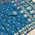 Teal soft banarasi silk saree with zari weaving  design with running blouse