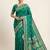 Rama green  soft banarasi silk saree with zari weaving  design with running blouse