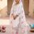 White natural crepe embroidery sequence work girls kids dress set