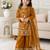 Mustard fendi silk rich embroidery with elegant sequence work for girls kids dress set
