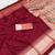 Maroon soft and smooth silk blend saree in patola style with detailed zari work