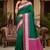 Green soft and smooth silk blend saree in patola style with detailed zari work