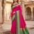 Pink soft and smooth silk blend saree in patola style with detailed zari work