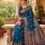 Blue  faux banarasi silk saree with paithani rich weaved pallu and blouse