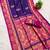 Royal blue  faux banarasi silk saree with paithani rich weaved pallu and blouse