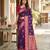 Wine faux banarasi silk saree with paithani rich weaved pallu and blouse