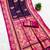 Wine faux banarasi silk saree with paithani rich weaved pallu and blouse