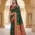 Green  faux banarasi silk saree with paithani rich weaved pallu and blouse