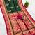 Green  faux banarasi silk saree with paithani rich weaved pallu and blouse