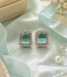 Rose Gold Finish Mint Aura Halo Studs