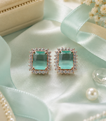 Rose Gold Finish Mint Aura Halo Studs