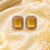 Rose gold finish golden sunshine halo studs