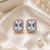 Rose gold finish moonlight halo studs