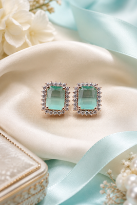 Rose Gold Finish Mint Aura Halo Studs 2