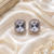 Rose gold finish moonlight halo studs