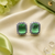Rhodium finish forest charm studs
