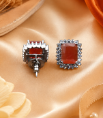 Rhodium finish rustic sunset studs