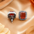 Rhodium finish rustic sunset studs