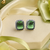 Rhodium finish forest charm studs