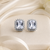 Rhodium finish crystal royale halo stud earrings
