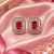 Rose Gold Finish Royal Ruby Octagon Studs