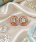 Rose gold finish mint elegance octagon earrings