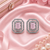 Rhodium finish blush luxe octagon studs