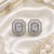 Rhodium finish diamond frost octagon studs