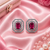 Rhodium finish royal ruby octagon studs