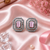 Rhodium finish blush luxe octagon studs