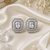 Rhodium finish diamond frost octagon studs