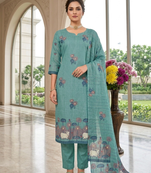 Firozi handwoven jamdani cotton suits 3pis pair