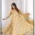 Yellow printed georgette anarkali kurti