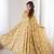Yellow printed georgette anarkali kurti