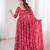 Red printed georgette anarkali kurti