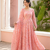 Light pink printed georgette anarkali kurti