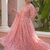 Light pink printed georgette anarkali kurti