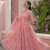 Light pink printed georgette anarkali kurti