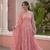 Light pink printed georgette anarkali kurti