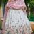 Women's Cream-Pink Organza Zarkan, Multi-Color Thread, Golden Sequin Embroidered Lehenga Choli with Dupatta